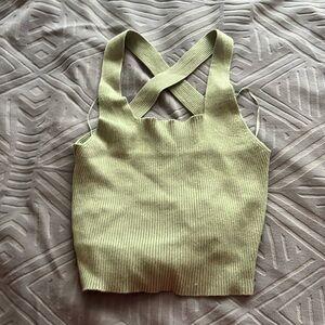 green. open back tank top